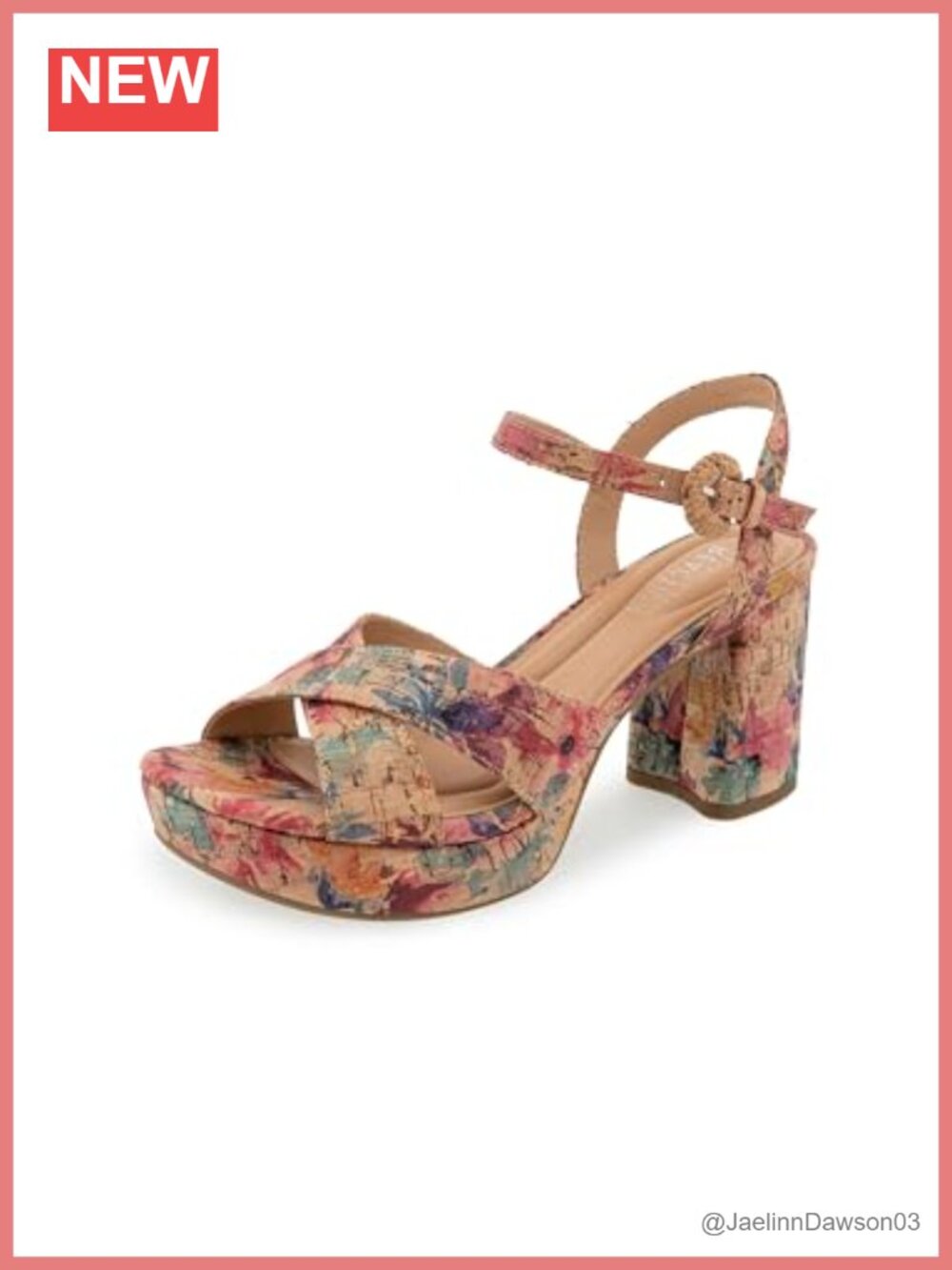 Kenneth Cole Reeva Platform Heeled Sandals Block Heel Ankle Strap Buckle Open